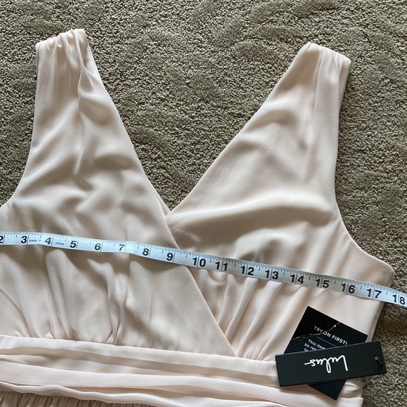 Lulus Thoughts of Hue Blush Surplice Maxi Dress Size Large - Picture 11 of 12